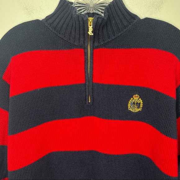 Vintage Lauren Ralph Lauren Logo Quarter Zip Sweater - Picture 3 of 16